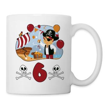 6 years pirate children's birthday child gift - Mug - white - Right