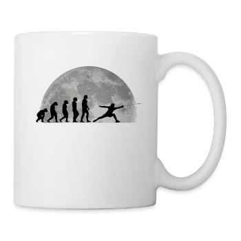 Fechten Evolution Mond Fechter Sportfechter - Tasse - Weiß - Rechts