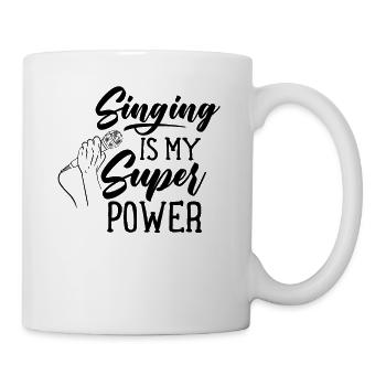 Singen Ist Meine Superkraft Sänger Karaoke Gesang - Tasse - Weiß - Rechts
