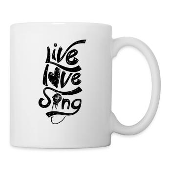 Lebe Liebe Singe Sänger Karaoke Singen Gesang - Tasse - Weiß - Rechts
