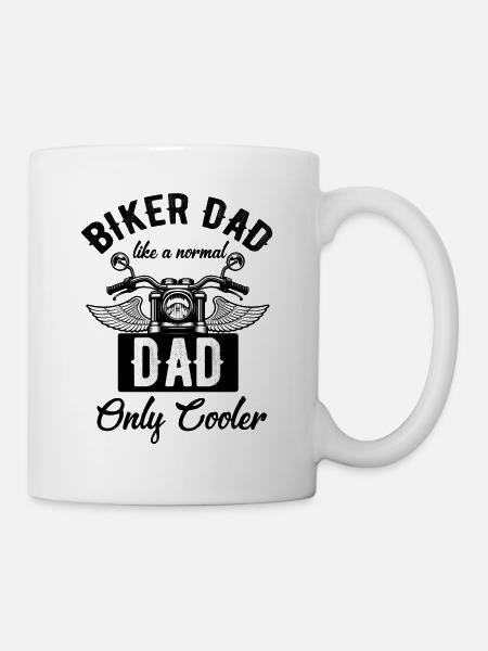 Biker Dad Like A Normal Dad Only Cooler - Mug - white