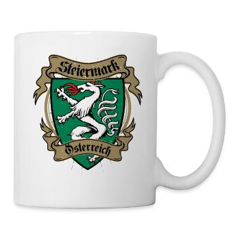 Steiermark Wappen Panther Steirer Bua Madl Spruch - Tasse - Weiß - Rechts