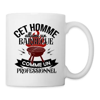 design allumeur de barbecue comme un professionnel - Mug blanc - blanc - Droite