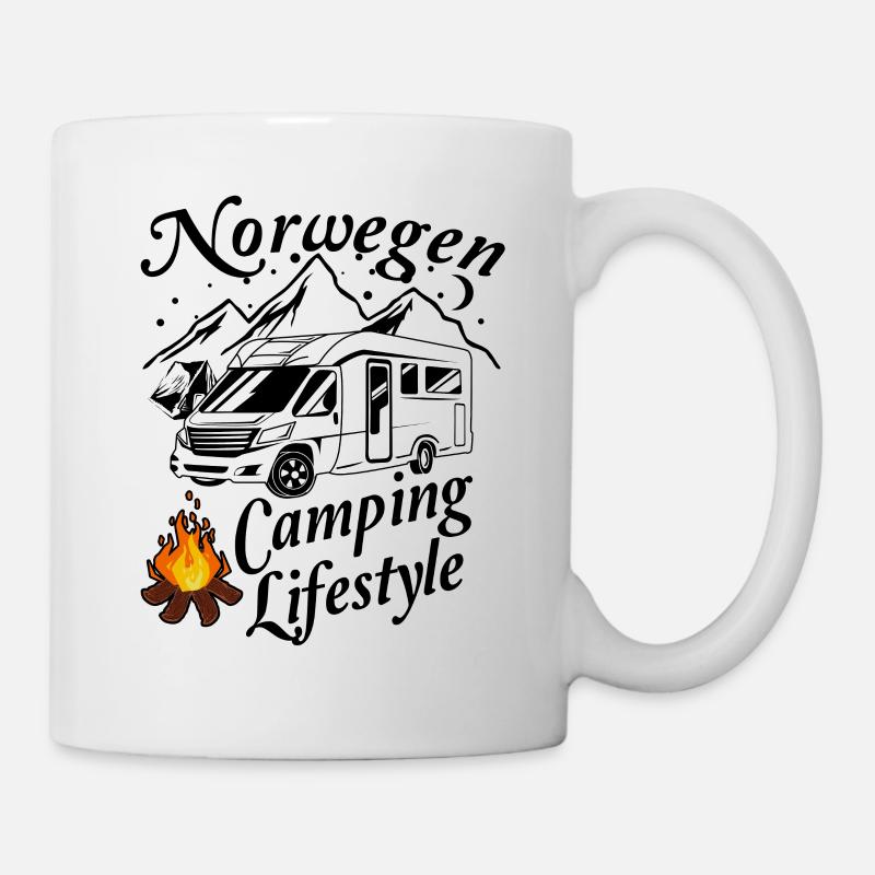 Camping in Norwegen - Tasse - Weiß
