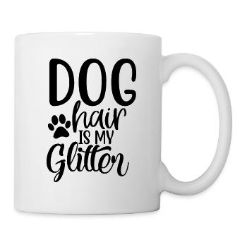 Les poils de chien sont mes paillettes Dictons de chien - Mug blanc - blanc - Droite