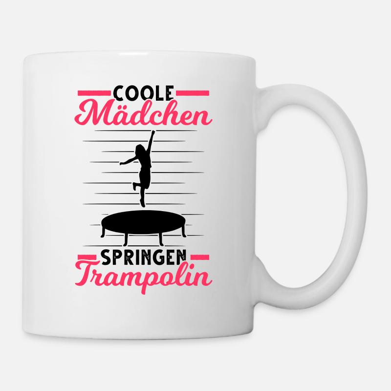 Coole Mädchen springen Trampolin Trampolinspringer - Tasse - Weiß