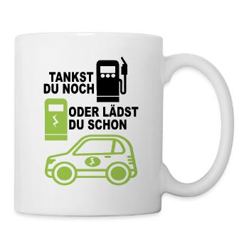 Elektroauto Tankstelle Elektro Auto E-Mobilität - Tasse - Weiß - Rechts