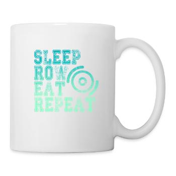 Life Concept for Rowers SLEEP, ROW, EAT, REPEAT - Mug - white - Right