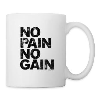 No Pain No Gain - Training Fitness Männer Frauen - Tasse - Weiß - Rechts