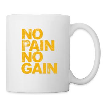 No Pain No Gain - Training Fitness Männer Frauen - Tasse - Weiß - Rechts