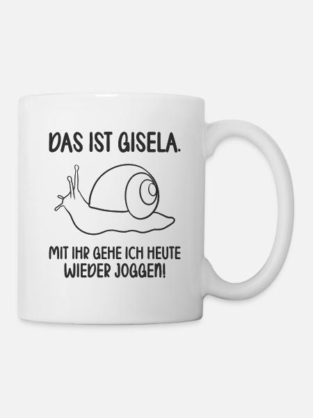 Das ist Gisela mit ihr gehe ich joggen lustiges - Tasse - Weiß