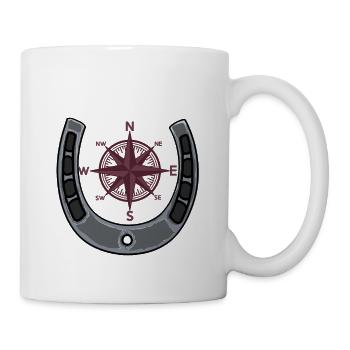 Compass Rider Horseshoe Windrose Trekking Riding - Mug - white - Right