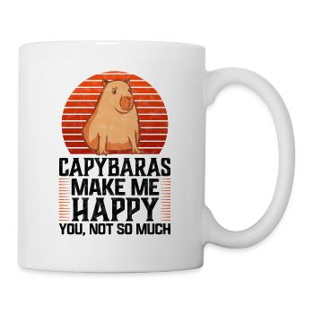 Capybaras machen glücklich Wasserschwein Spruch - Tasse - Weiß - Rechts