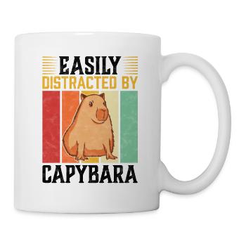 Distracted by Capybara Capybara saying - Mug - white - Right