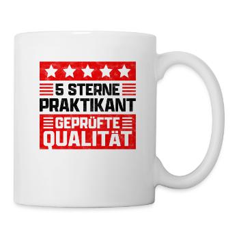 5 Sterne Praktikant Praktikum Geschenk - Tasse - Weiß - Rechts