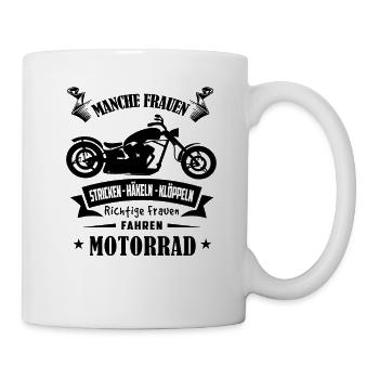 Richtige Frauen Fahren Motorrad - Tasse - Weiß - Rechts