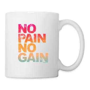 No Pain No Gain - Training Fitness Männer Frauen - Tasse - Weiß - Rechts