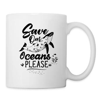 Sauver Nos océans S’il vous plaît sauver les animaux Bien-être animal - Mug blanc - blanc - Droite