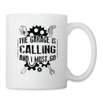 Le garage appelle et je dois aller visseuse - Mug blanc - blanc - Droite