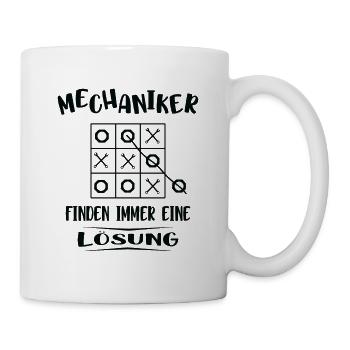 Mechaniker finden immer eine Lösung Kfz Werkstatt - Tasse - Weiß - Rechts