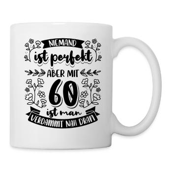 60 Geburtstag Frau Lustig - Tasse - Weiß - Rechts