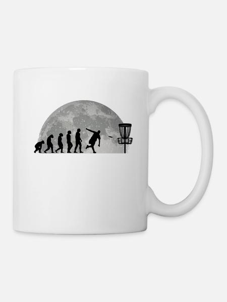 Discgolf Evolution Mond Wurfscheibe Disc Golf - Tasse - Weiß