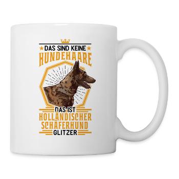 Hollandse Herder Glitzer Holländischer Schäferhund - Tasse - Weiß - Rechts