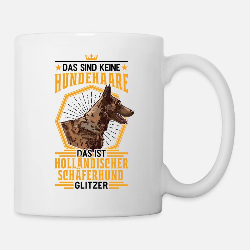 Hollandse Herder Glitzer Holländischer Schäferhund - Tasse - Weiß
