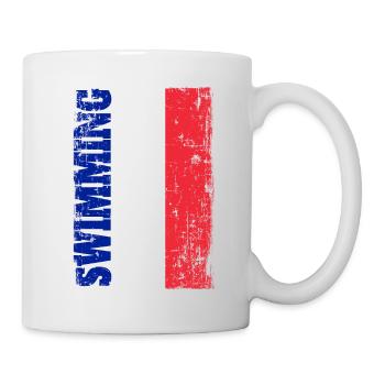 Schwimmen Schwimmer Flagge Fahne Frankreich France - Tasse - Weiß - Rechts