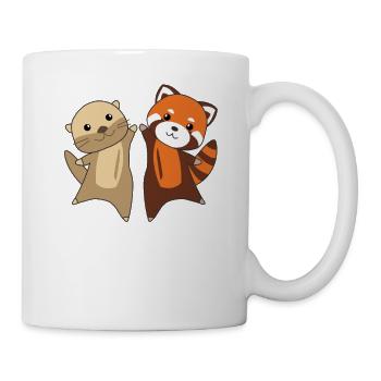 Otter Panda rouge doux animaux pour enfants - Mug blanc - blanc - Droite