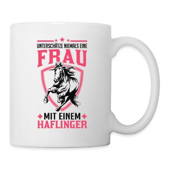 Haflinger Pferd Frau Reiterin Pferdemädchen - Tasse - Weiß - Rechts