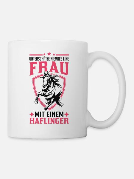 Haflinger Pferd Frau Reiterin Pferdemädchen - Tasse - Weiß