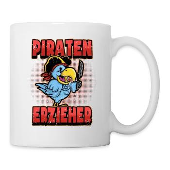 Erzieher Piraten Papagei Lustig Spruch Geschenk - Tasse - Weiß - Rechts