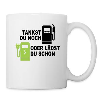 Elektroauto - Tankst Du Noch Oder Lädst Du Schon - Tasse - Weiß - Rechts