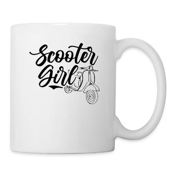 Roller Mofa Motorroller Moped Fahrer - Tasse - Weiß - Rechts
