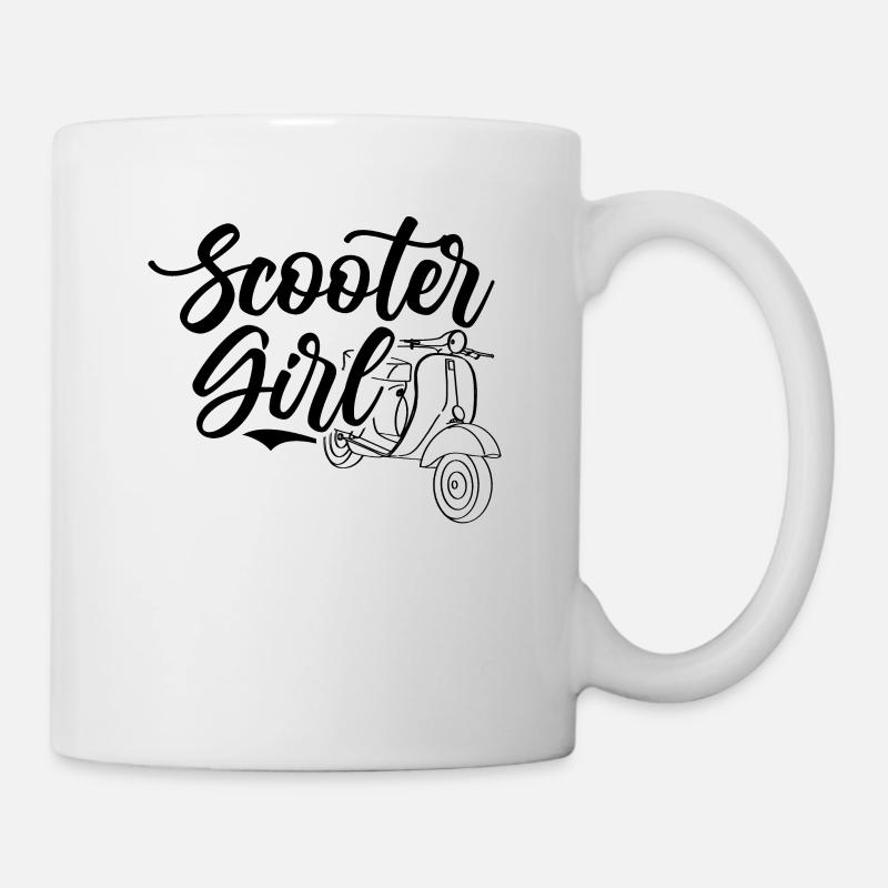 Roller Mofa Motorroller Moped Fahrer - Tasse - Weiß