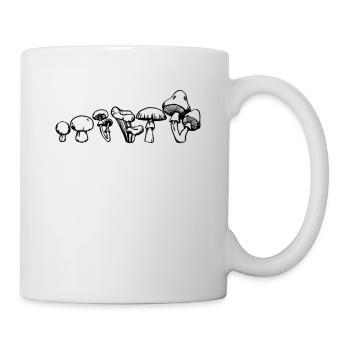 Pilzsammler Pilz Evolution Wald Pilze Sammeln - Tasse - Weiß - Rechts