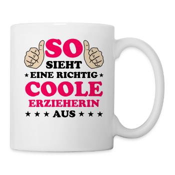 Erzieherin Perfekte Beruf Lustiger Spruch Geschenk - Tasse - Weiß - Rechts