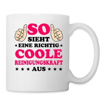 Reinigungskraft Spruch Haushalt Putzfrau Geschenk - Tasse - Weiß - Rechts