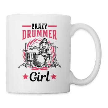Batterie Crazy Drummer Girl - Mug blanc - blanc - Droite