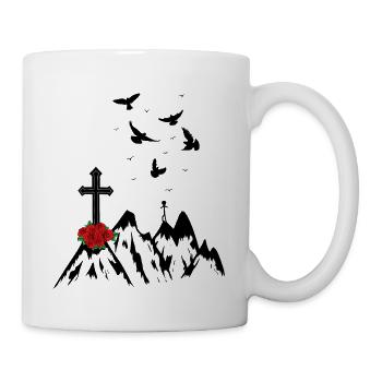 Cross, Dying, Death, Mourning, Spiritual, Reincarnation - Mug - white - Right