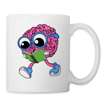 Cerveau en lecture - Mug blanc - blanc - Droite