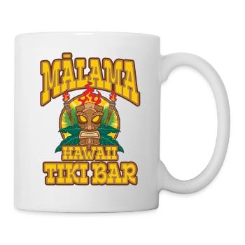 Tiki Bar am Strand Hawaiis - Tasse - Weiß - Rechts