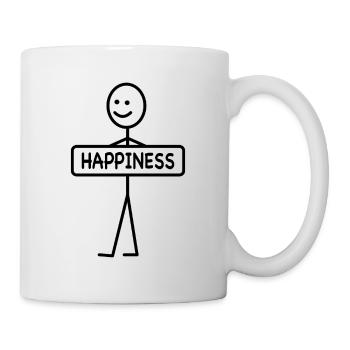 HAPPINESS Personnages en bâtons Heureux Heureux - Mug blanc - blanc - Droite