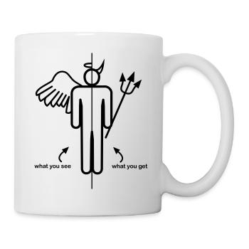 Engel Teufel Strichmännchen - Tasse - Weiß - Rechts