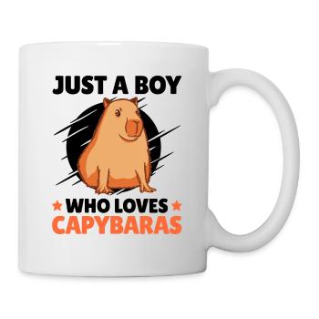 Junge der Capybaras liebt Wasserschwein Spruch - Tasse - Weiß - Rechts