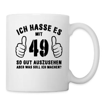 49. Geburtstag Geschenkidee Lustiger Spruch - Tasse - Weiß - Rechts