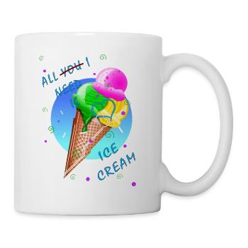 Eis Eiscreme Eissorten Eismaschine Vanilleeis - Tasse - Weiß - Rechts