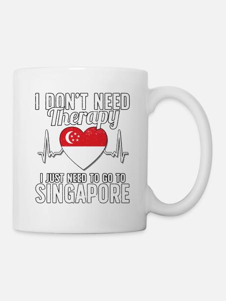 Singapore flag I Singapore Souvenirs - Mug blanc - blanc