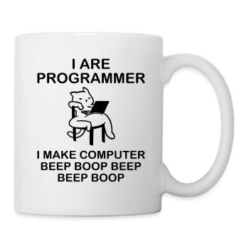 i are Programmer i make computer beep boop - Mug - white - Right